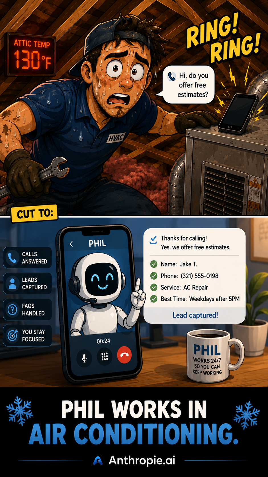 Phil helping an air conditioning business