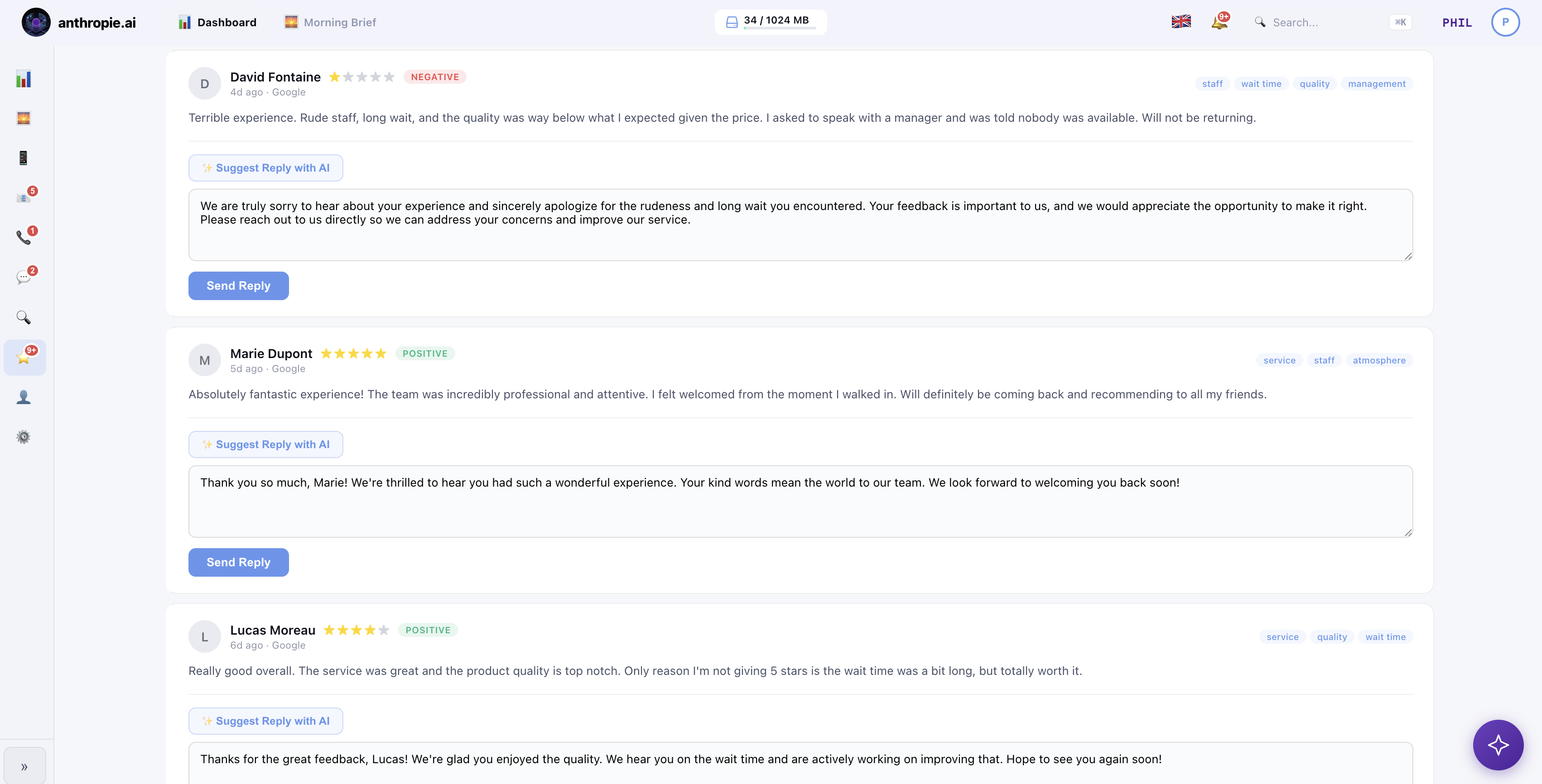 AI reviews