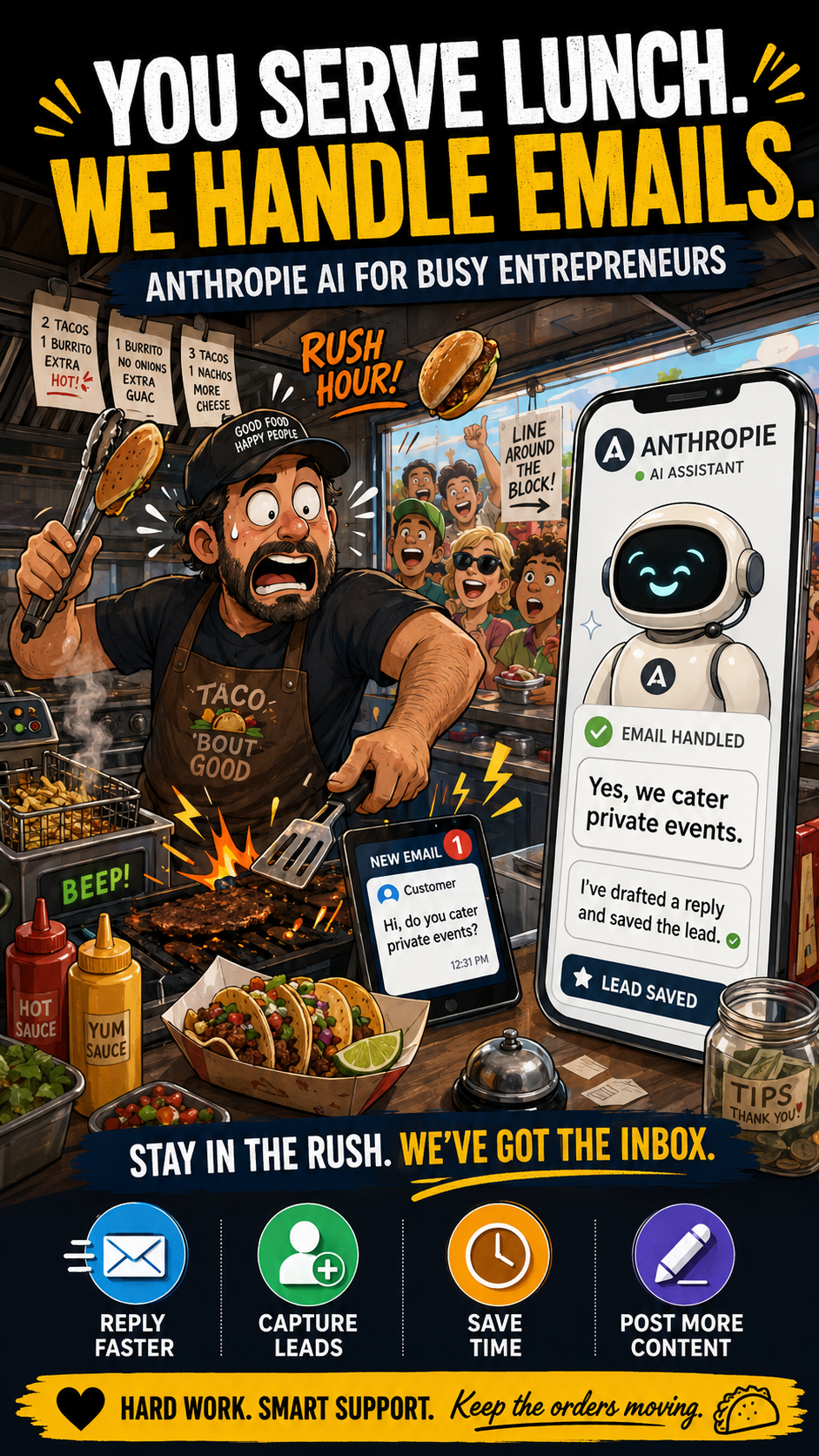 Phil helping a food truck business